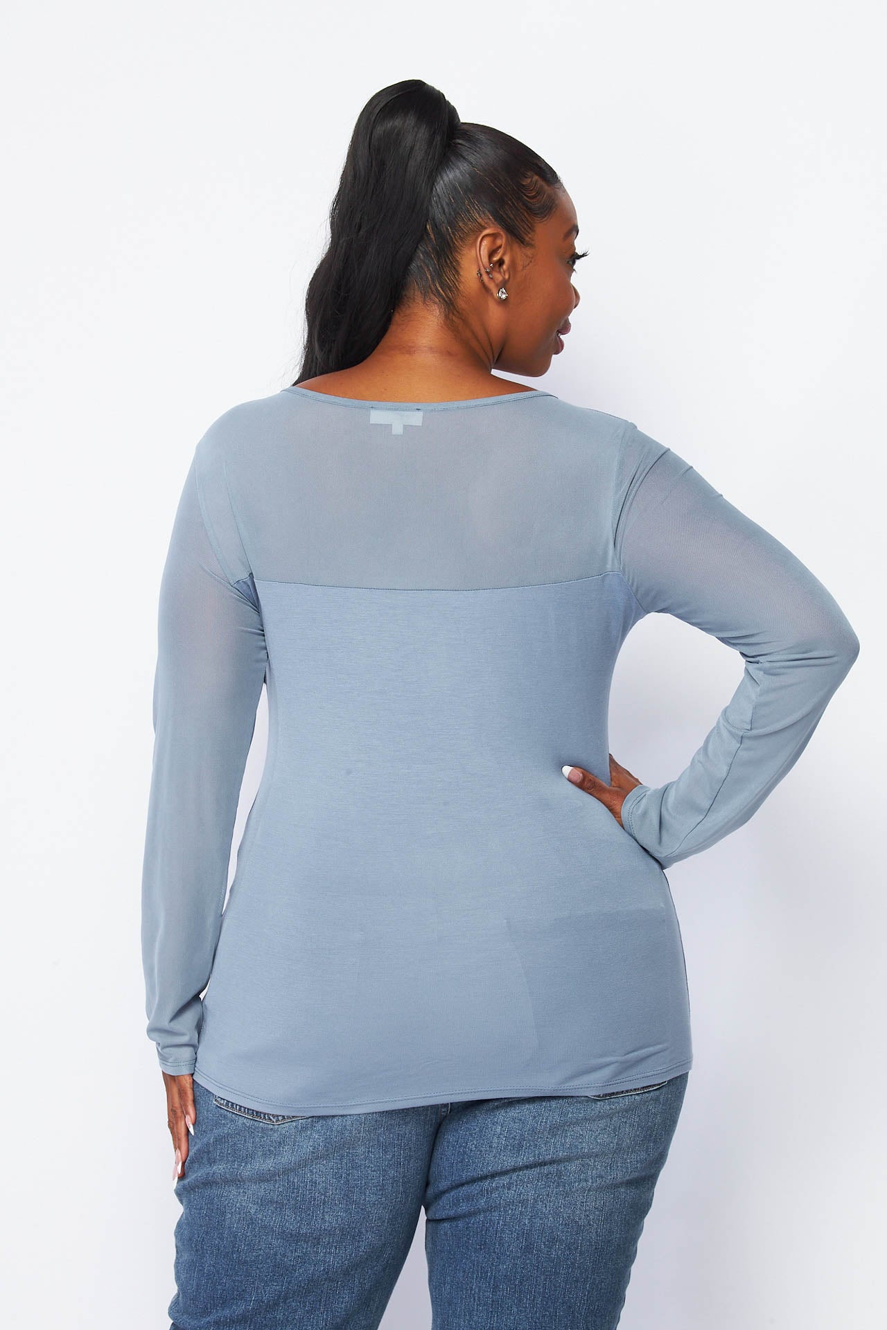 ★ILLIGO★ Mesh Sheer Layered Tee Blue 71QRh+8rIiL._AC_SY350_QL65_.jpg